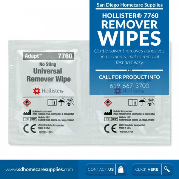Hollister Securi-T Adhesive Remover Wipes, 203050 1-1/4 inches X 3 inches