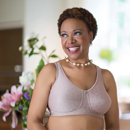ABC Rose Contour Bra Cocoa. Photo of a woman modeling the bra.