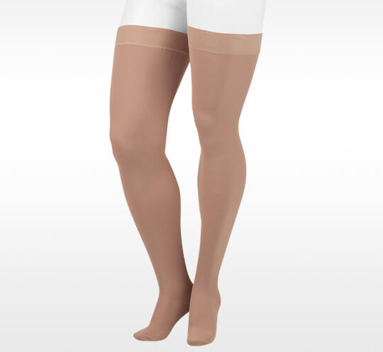 Juzo Strong Compression Stockings. Photo of the compression garments for legs.