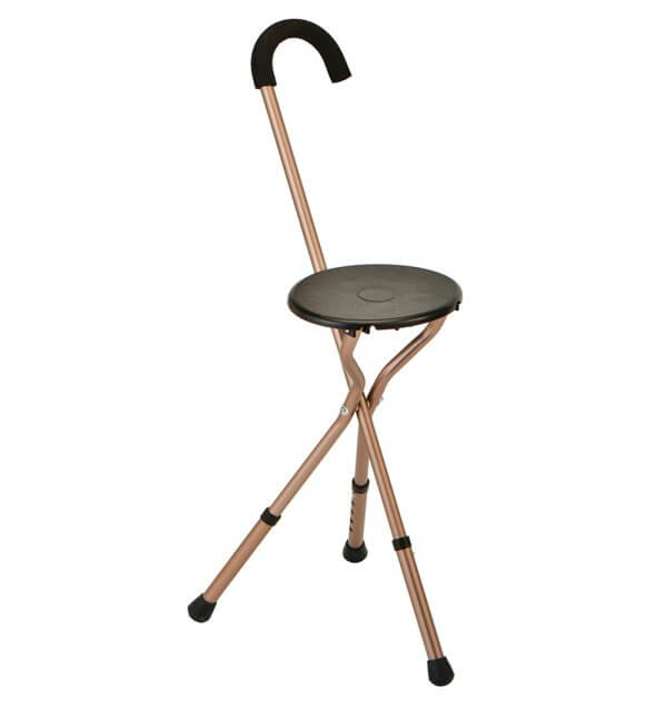 Nova Seat Cane. Photo of the cane in the seated position.